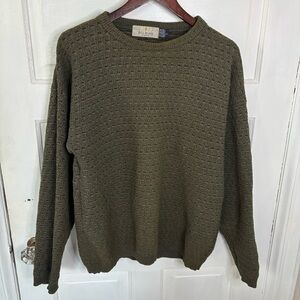 Vintage Bill Blass Men's Crewneck Sweater in Olive